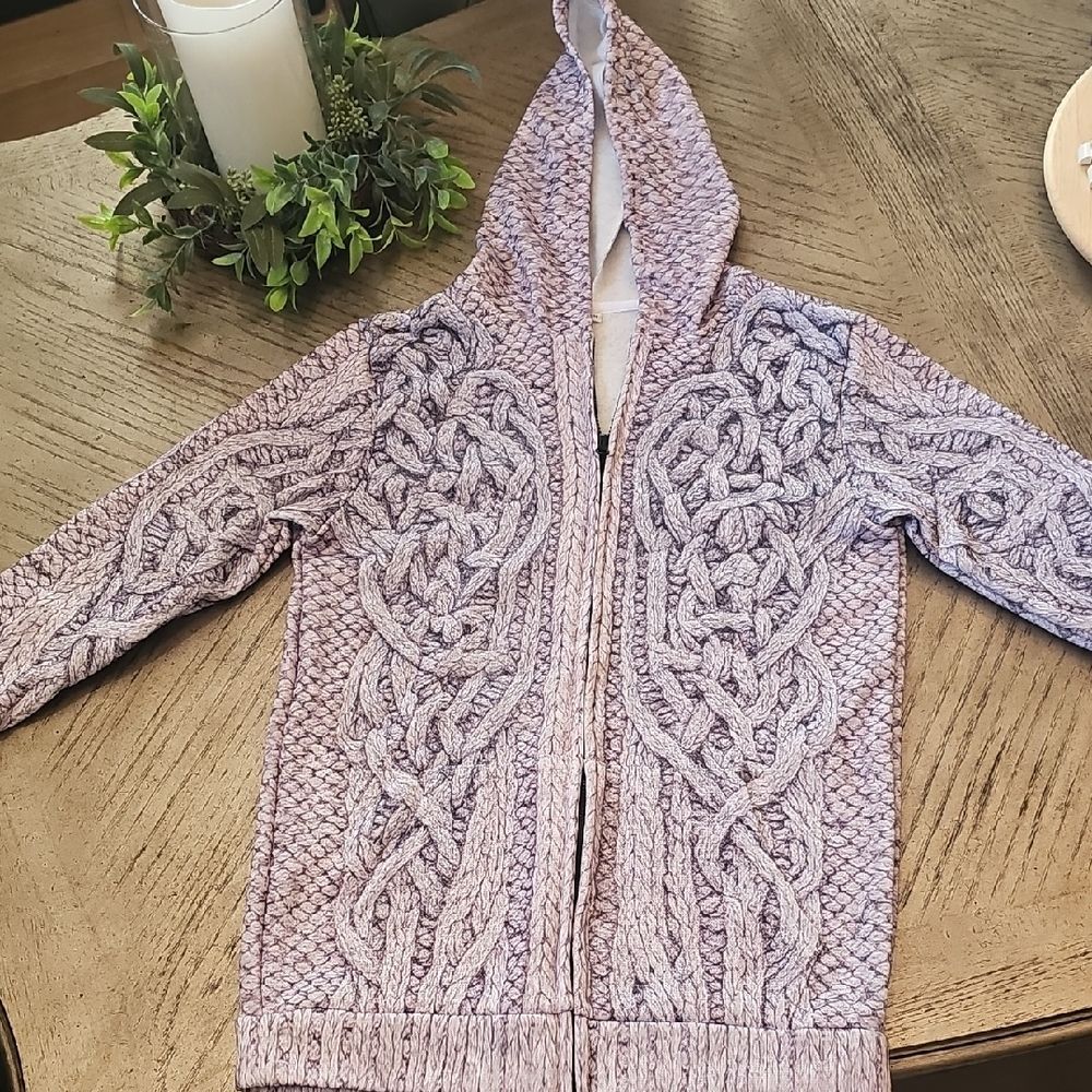 Women's Purple Hooded Zip Up Sweater Size M